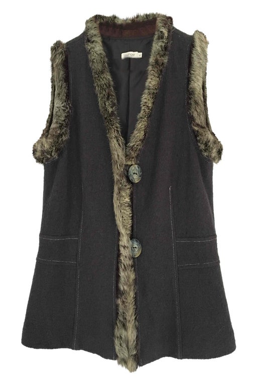 Fur and wool vest