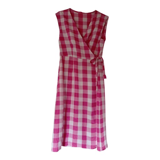 Gingham wrap dress