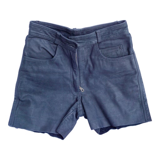 Leather mini shorts