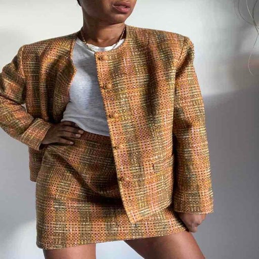 Tweed skirt suit
