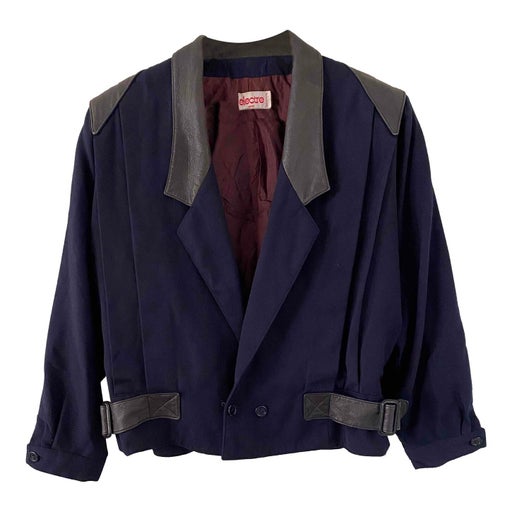 Leather and wool jacket