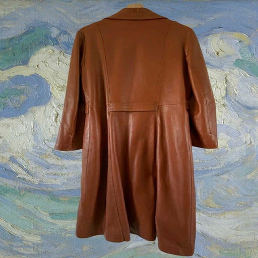 Leather trench coat