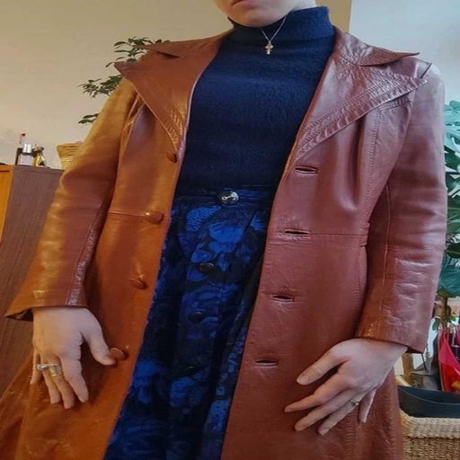 Leather trench coat