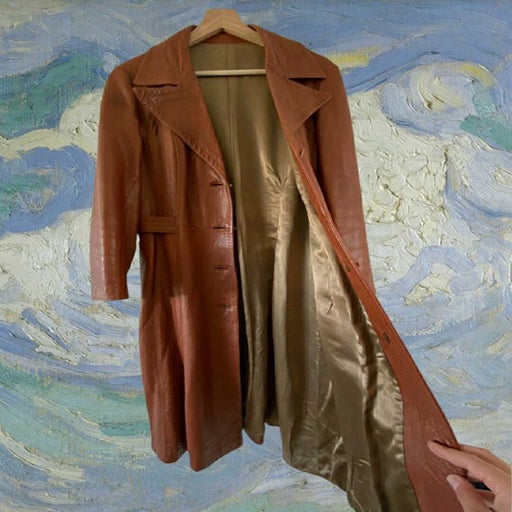 Leather trench coat