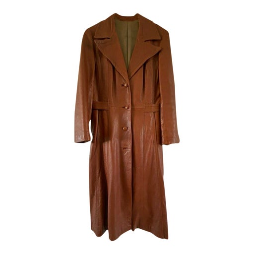 Leather trench coat