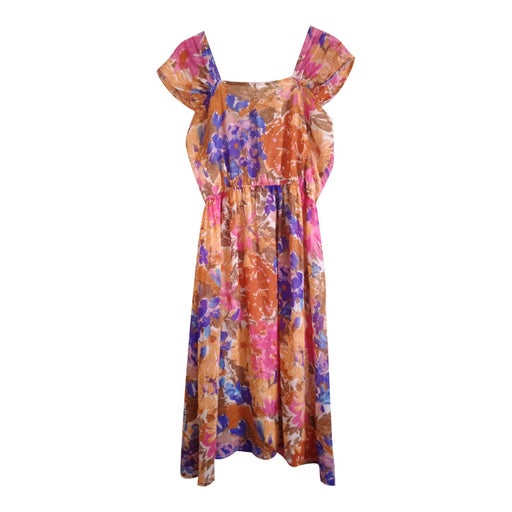 Robe midi à fleurs