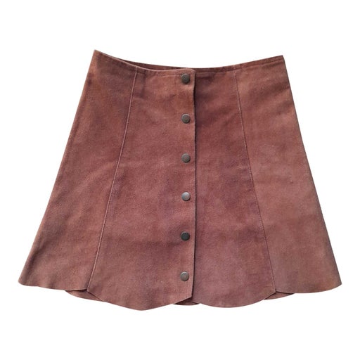 Suede mini skirt