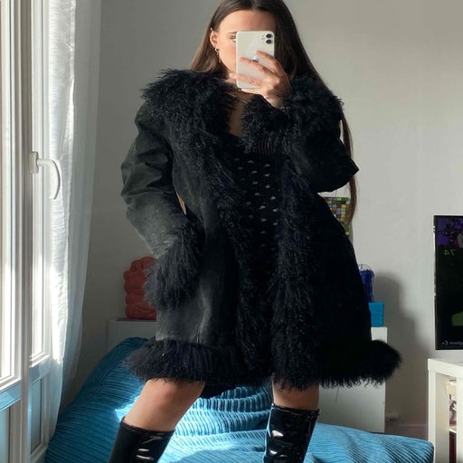 Manteau croute de cuir discount