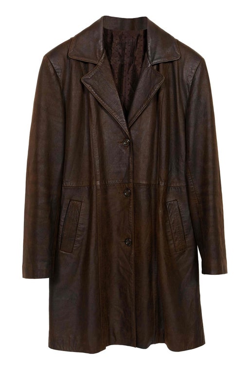 Leather trench coat