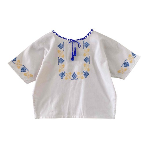 70's Embroidered Crop Top