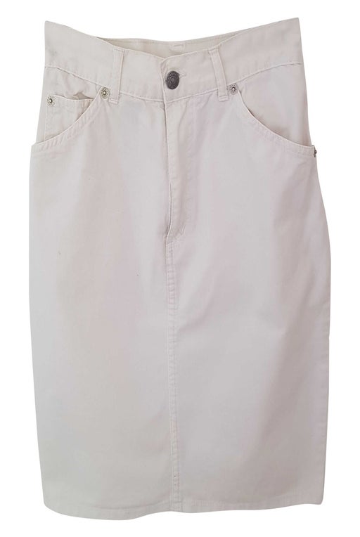 White denim skirt