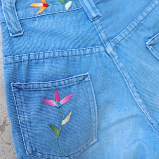 Embroidered flared jeans