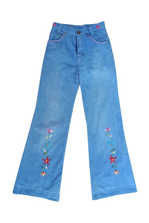 Embroidered flared jeans