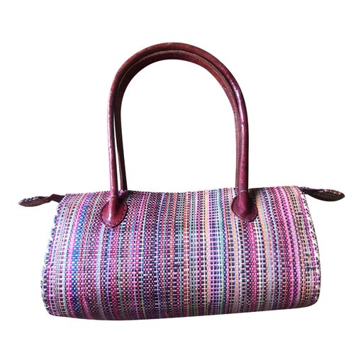 Raffia baguette bag