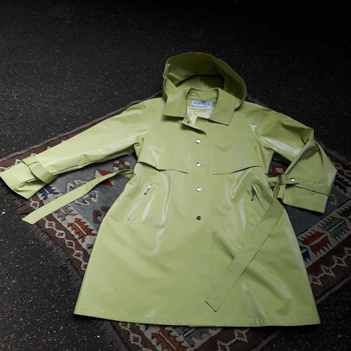 Faux leather trench coat