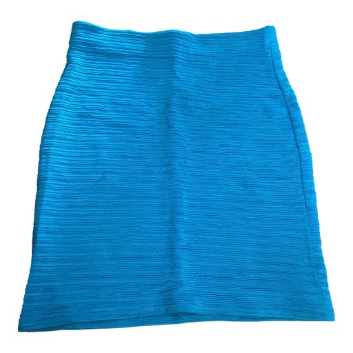 Blue mini skirt.