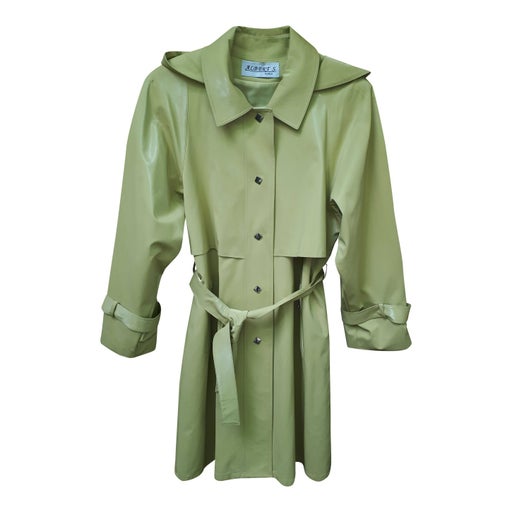 Faux leather trench coat