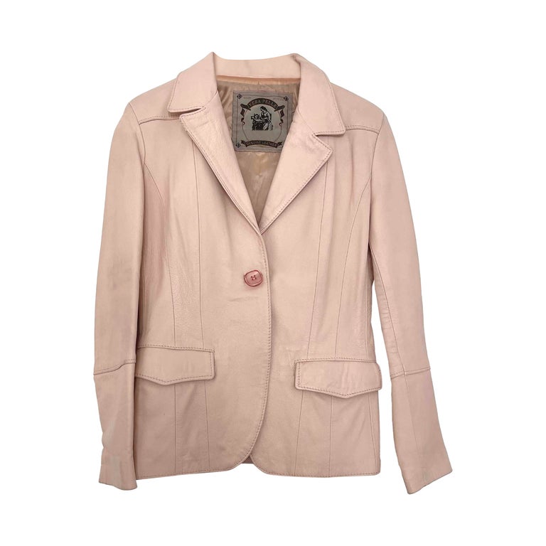 Blazer en cuir rose