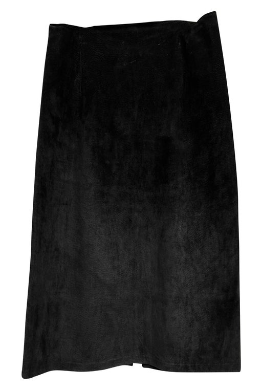 Straight leather skirt