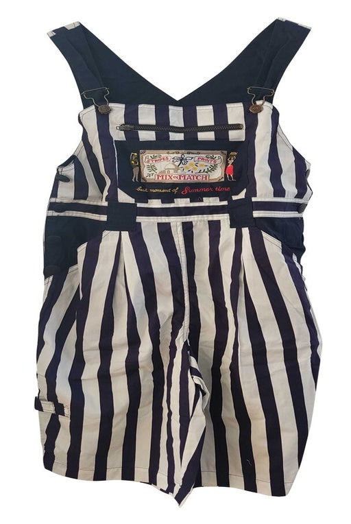 Short striped dungarees