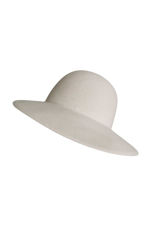 Ecru wide-brimmed hat