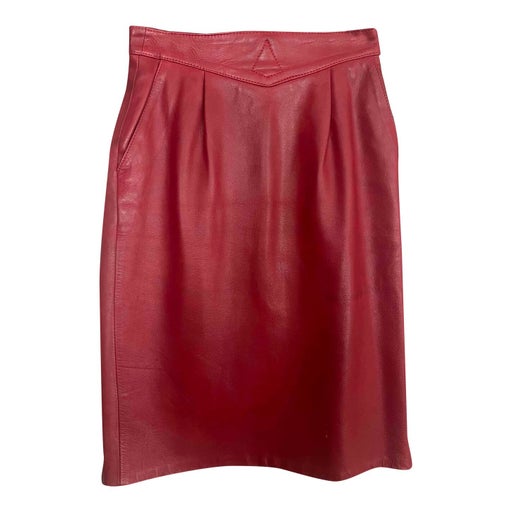 Jupe midi en cuir