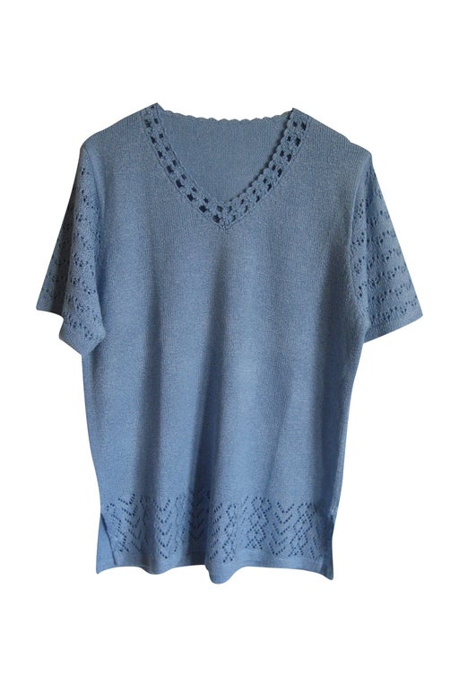 Blue knit top