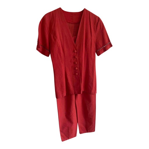 Tailleur pantalon rouge