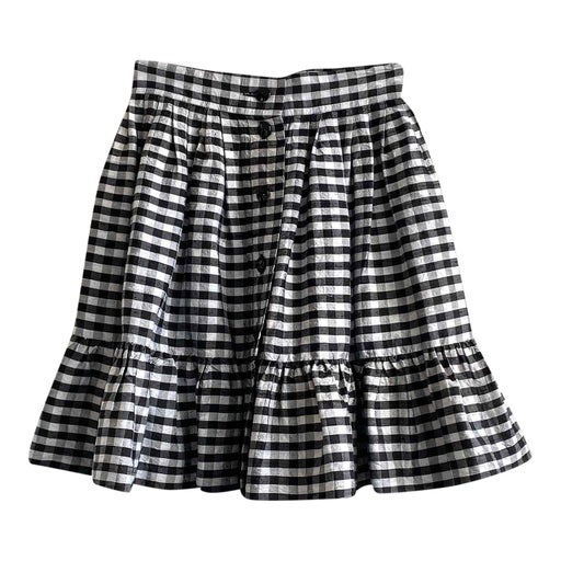 Buttoned gingham skirt