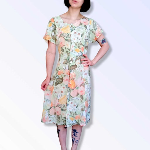 Floral buttoned dress