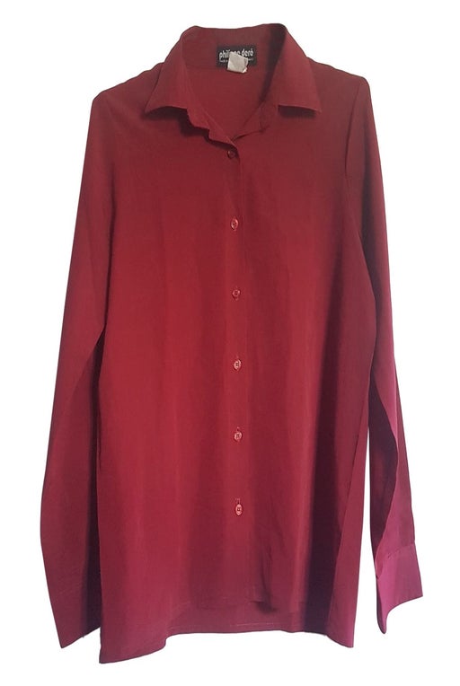 80's burgundy shirt