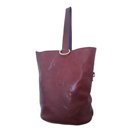 Leather bucket bag