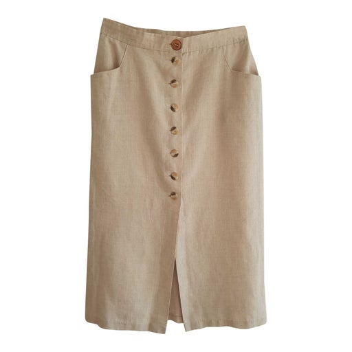 Ecru buttoned skirt