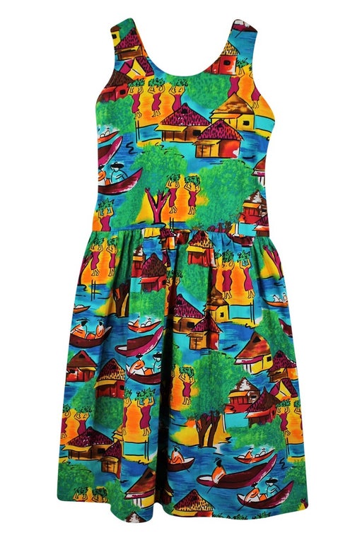 80's printed dress