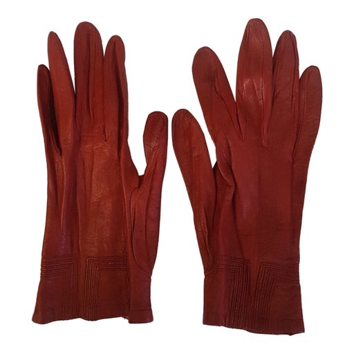 Gants rouges en cuir