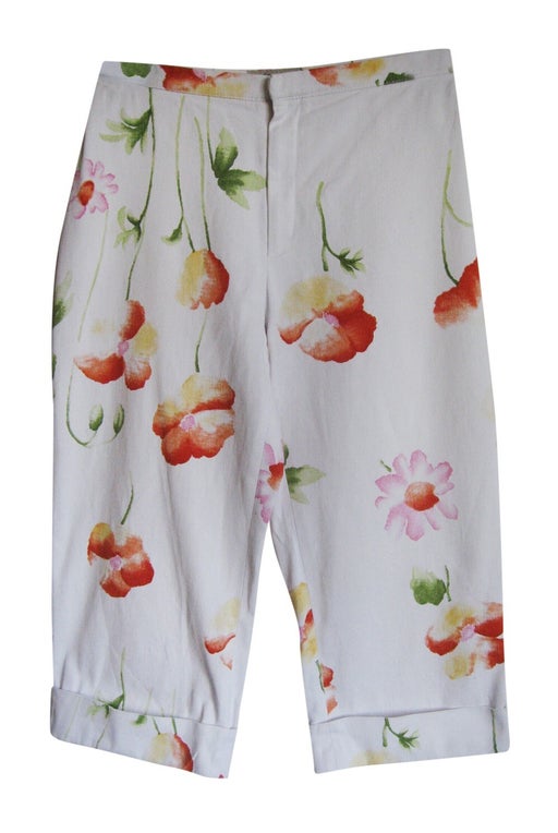 Floral cropped trousers