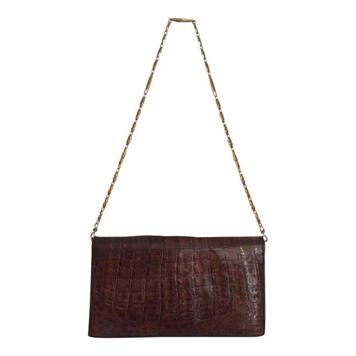 Exotic leather baguette bag