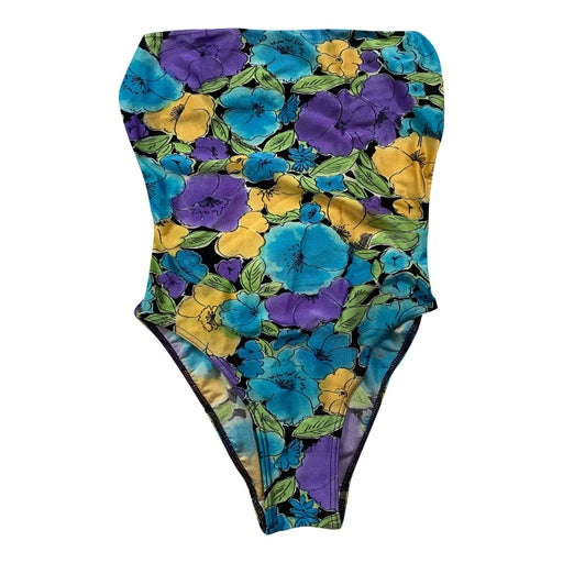 Maillot de bain bustier à fleurs