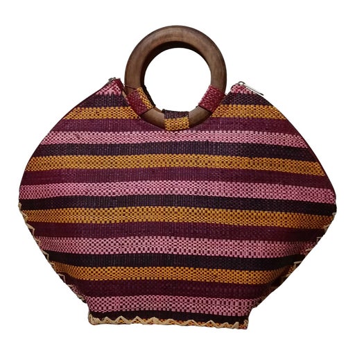 Multicolored wicker bag