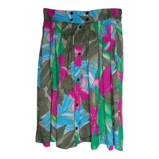 Floral buttoned skirt