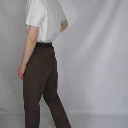 Chocolate pleated trousers