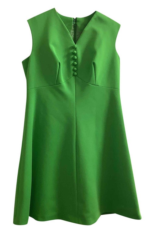 Green trapeze dress