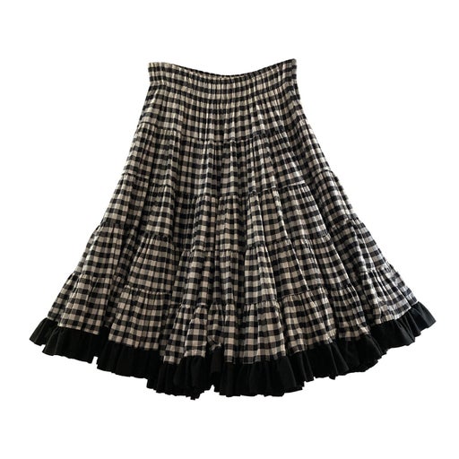 Gingham midi skirt
