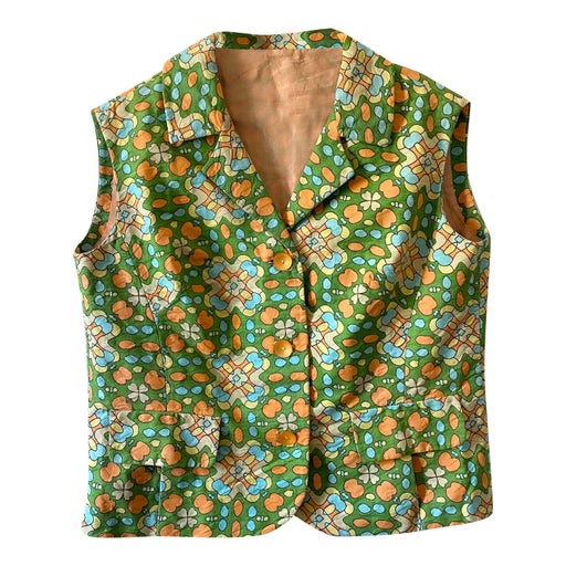 70's printed cardigan