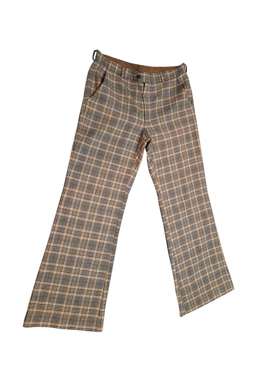 Pantalon flare à carreaux