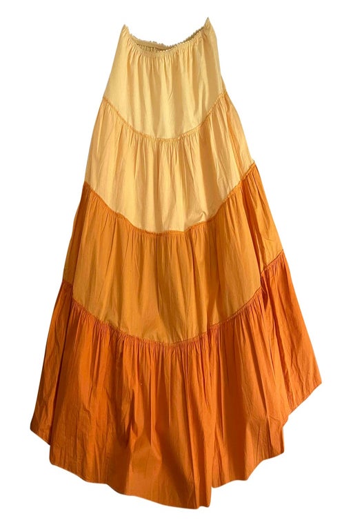 Orange long skirt