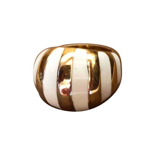 Bague dorée et blanche