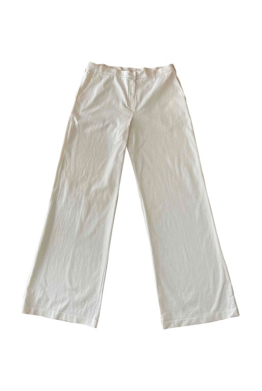 White flare pants