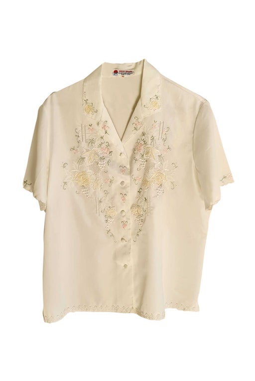 Embroidered silk blouse