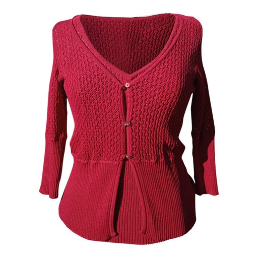 Burgundy knit twinset